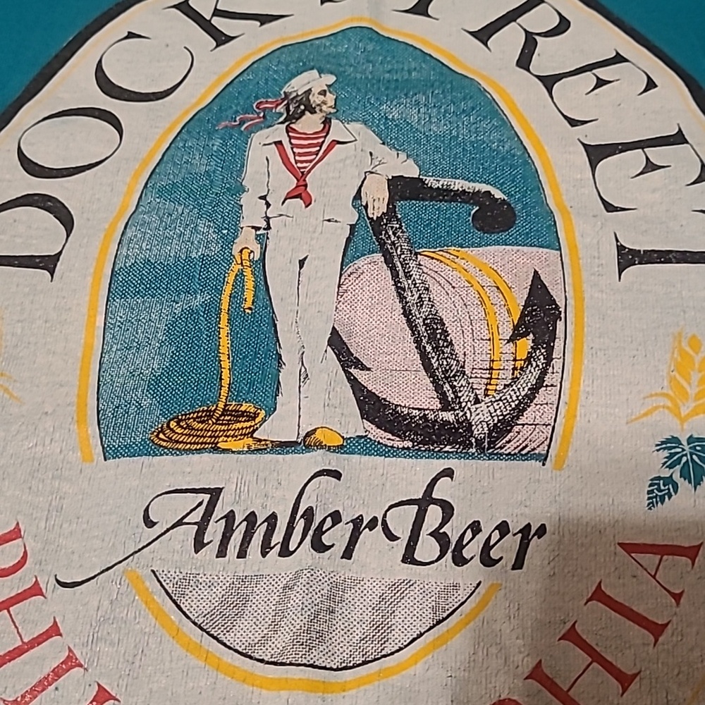Hanes Beefy Dock Street "Amber Beer" Philadelphia Vintage Size XL Unisex Tee - Picture 3 of 9